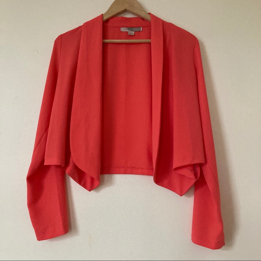 F21 Coral Open Drape Front Blazer - S